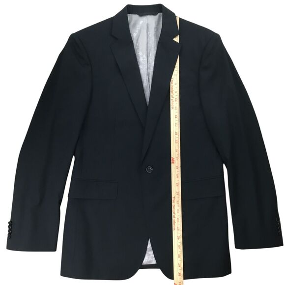 Banana Republic Blazer Jacket 38R Black Wool Vitale Barberis Canonico Super 120s - Picture 14 of 14